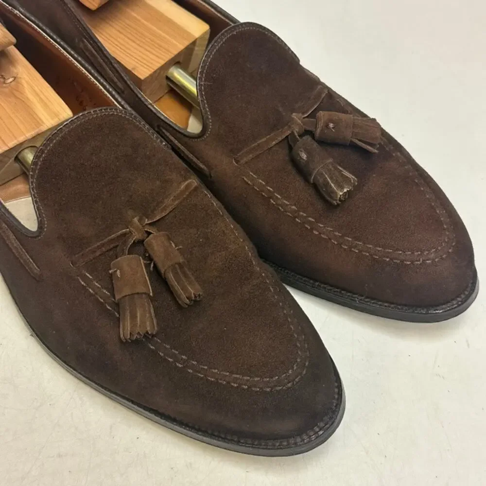 NEW HEELS Alden 666 Tassel Moccasin Loafer Mocha Kid Suede Made in USA 12.5 C